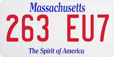 MA license plate 263EU7
