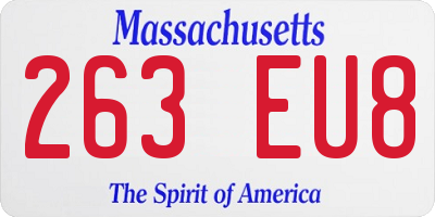 MA license plate 263EU8