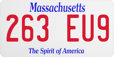 MA license plate 263EU9