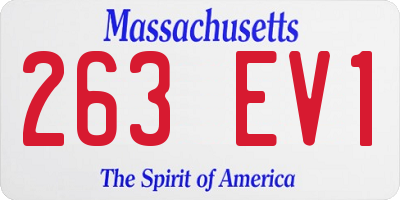 MA license plate 263EV1