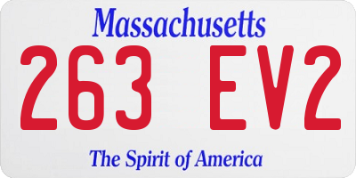 MA license plate 263EV2