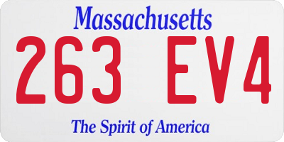 MA license plate 263EV4