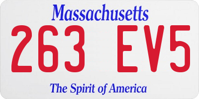 MA license plate 263EV5