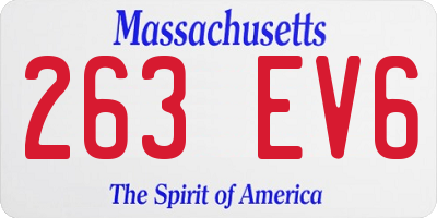 MA license plate 263EV6