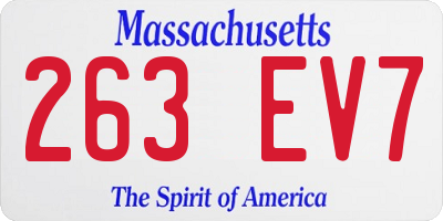 MA license plate 263EV7