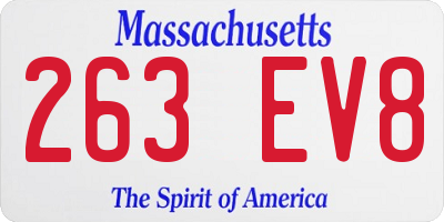 MA license plate 263EV8