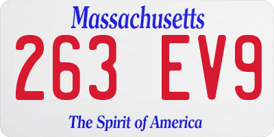 MA license plate 263EV9