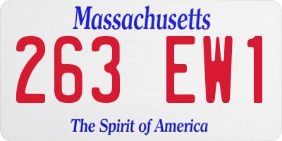 MA license plate 263EW1