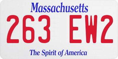 MA license plate 263EW2