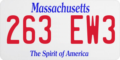 MA license plate 263EW3
