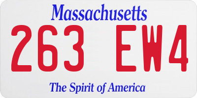 MA license plate 263EW4