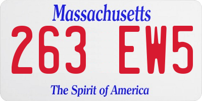 MA license plate 263EW5