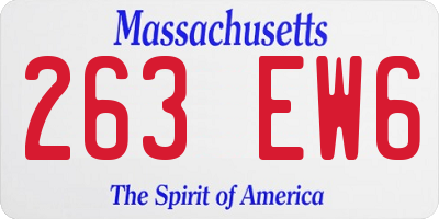MA license plate 263EW6