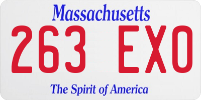 MA license plate 263EX0