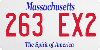 MA license plate 263EX2