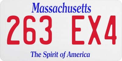 MA license plate 263EX4