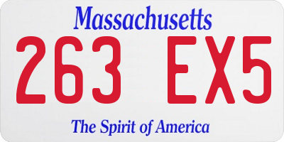 MA license plate 263EX5