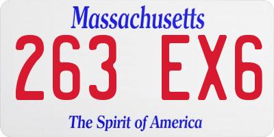 MA license plate 263EX6
