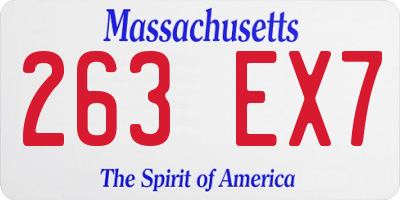 MA license plate 263EX7