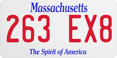 MA license plate 263EX8