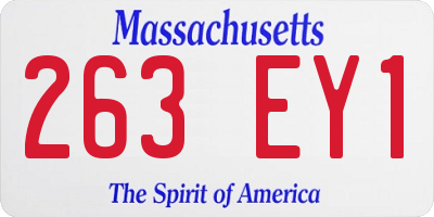 MA license plate 263EY1