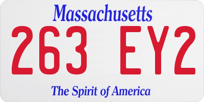 MA license plate 263EY2