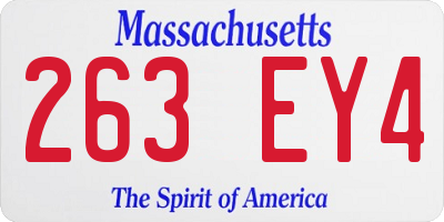MA license plate 263EY4