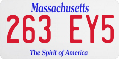 MA license plate 263EY5