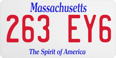 MA license plate 263EY6