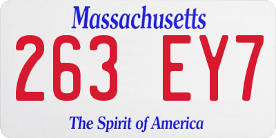 MA license plate 263EY7