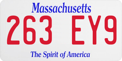 MA license plate 263EY9