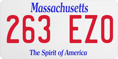 MA license plate 263EZ0