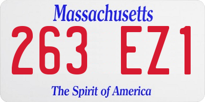 MA license plate 263EZ1