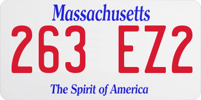MA license plate 263EZ2