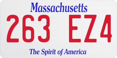 MA license plate 263EZ4