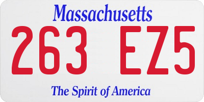 MA license plate 263EZ5