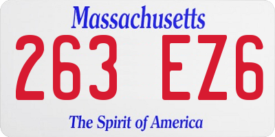 MA license plate 263EZ6