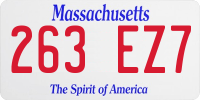 MA license plate 263EZ7