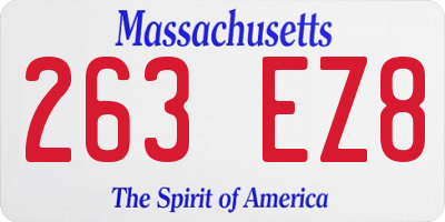 MA license plate 263EZ8