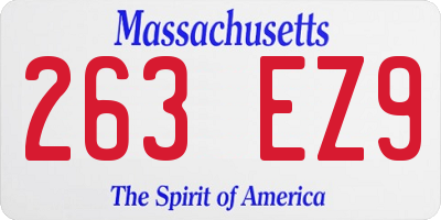 MA license plate 263EZ9