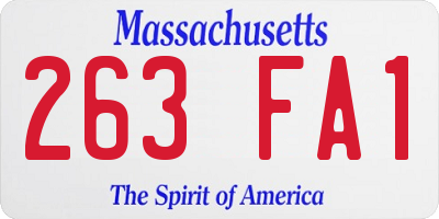 MA license plate 263FA1