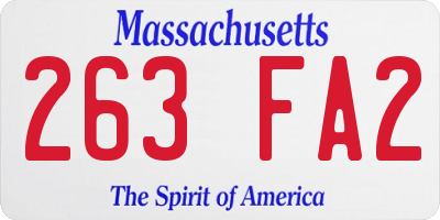 MA license plate 263FA2