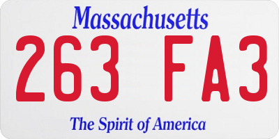 MA license plate 263FA3