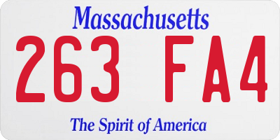 MA license plate 263FA4