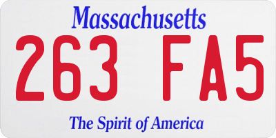 MA license plate 263FA5