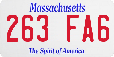 MA license plate 263FA6
