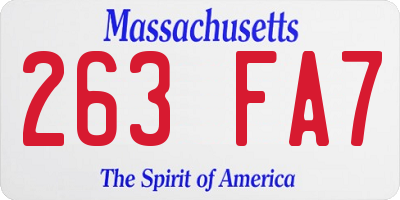 MA license plate 263FA7