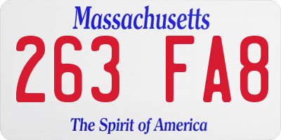 MA license plate 263FA8
