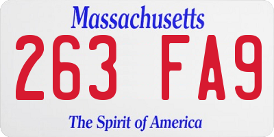 MA license plate 263FA9