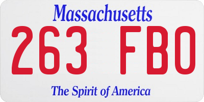 MA license plate 263FB0